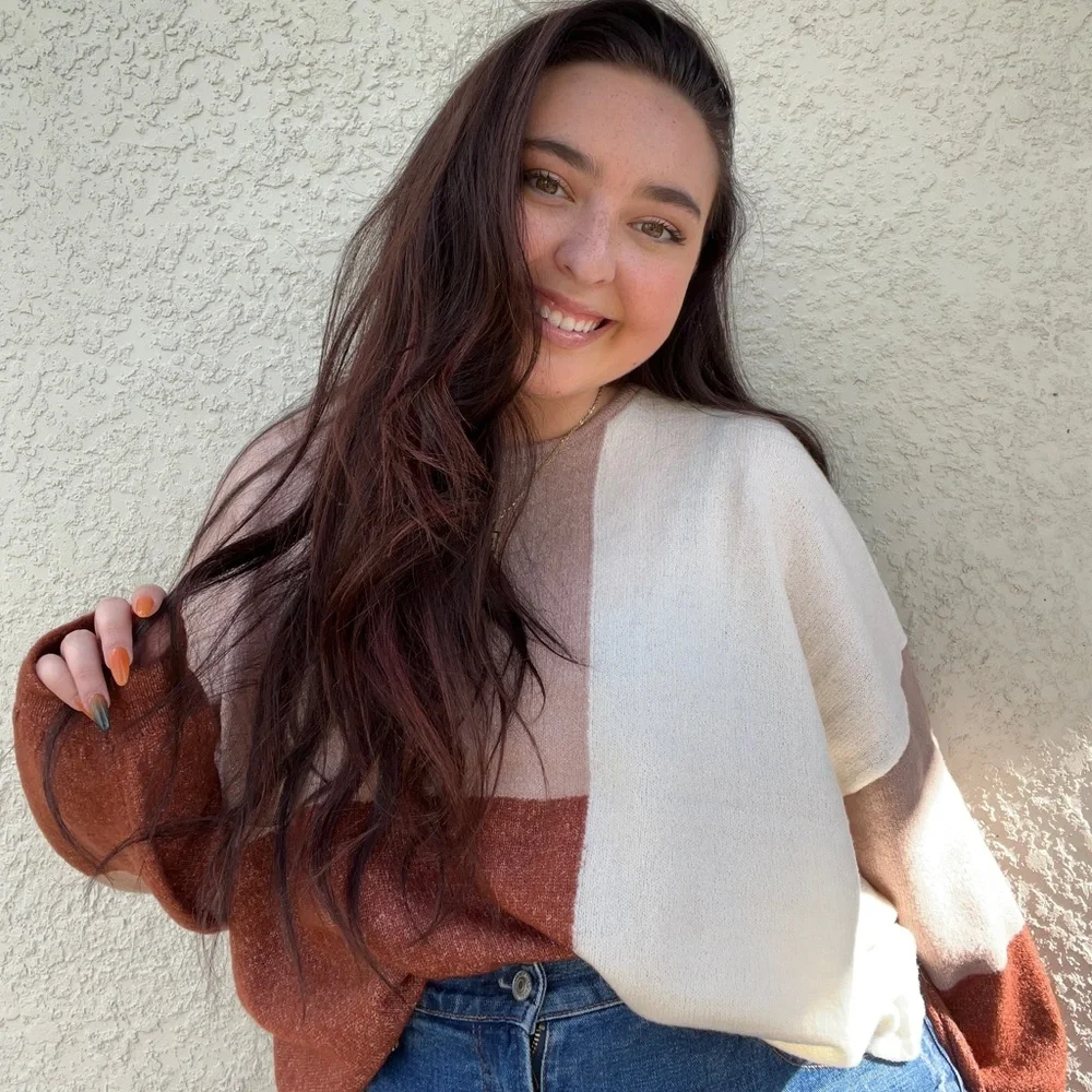 Rust Colorblock Sweater - Picture 5 of 5